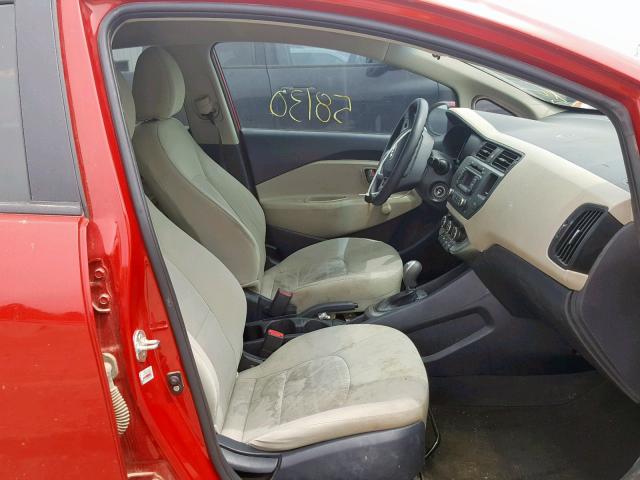 KNADM4A39D6273881 - 2013 KIA RIO LX RED photo 5