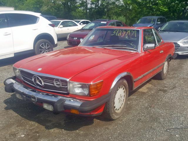 WDBBA48D2JA082277 - 1988 MERCEDES-BENZ 560 SL RED photo 2