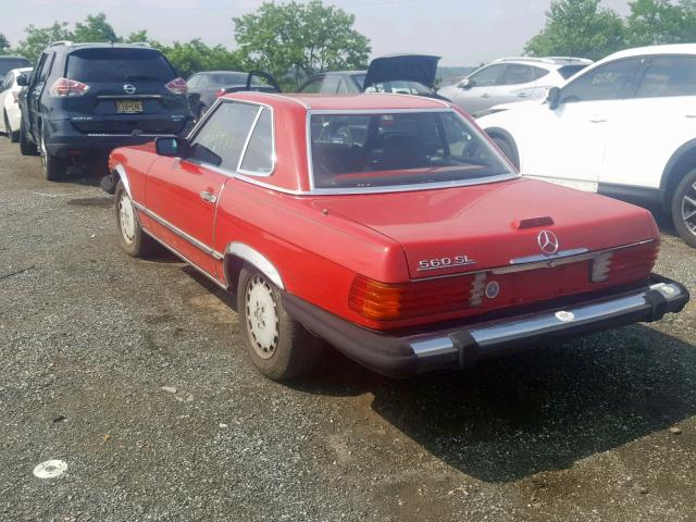 WDBBA48D2JA082277 - 1988 MERCEDES-BENZ 560 SL RED photo 3