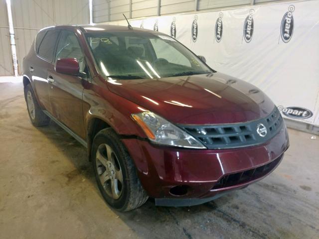 JN8AZ08W05W435533 - 2005 NISSAN MURANO SL BURGUNDY photo 1