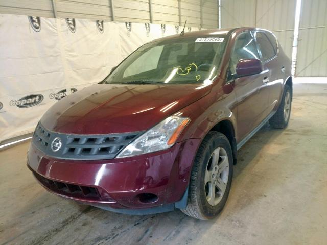 JN8AZ08W05W435533 - 2005 NISSAN MURANO SL BURGUNDY photo 2