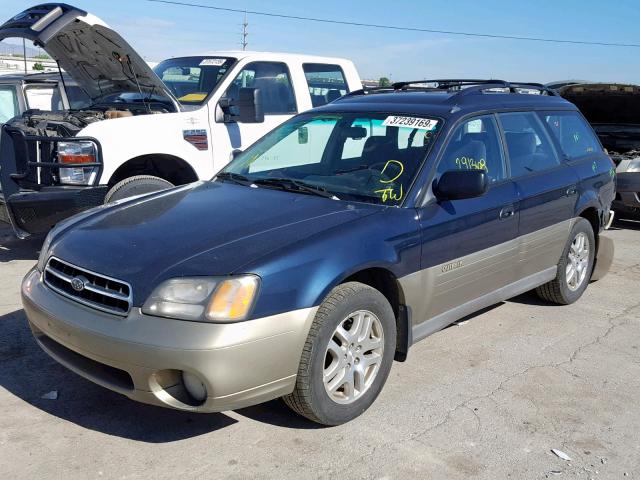 4S3BH6658Y7626275 - 2000 SUBARU LEGACY OUT BLUE photo 2