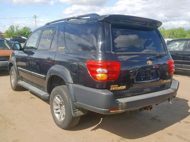 5TDBT48A93S139338 - 2003 TOYOTA SEQUOIA LI BLACK photo 3