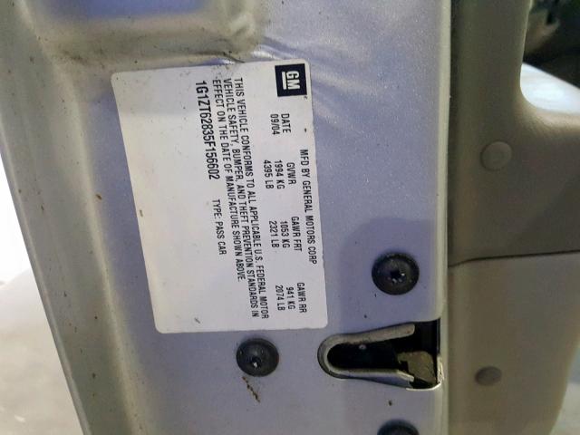 1G1ZT62835F156602 - 2005 CHEVROLET MALIBU MAX 银色 照片 10