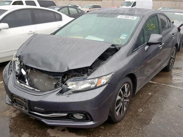 2HGFB2F93DH553718 - 2013 HONDA CIVIC EXL GRAY photo 2