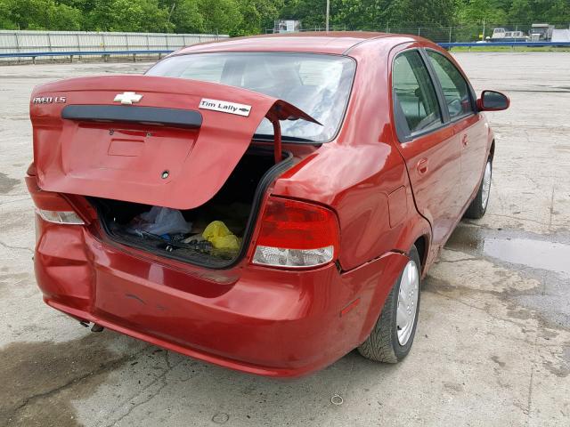 KL1TD56666B551855 - 2006 CHEVROLET AVEO BASE RED photo 4