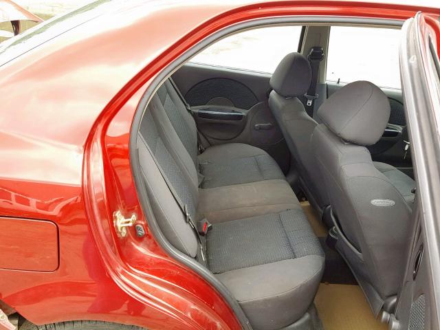 KL1TD56666B551855 - 2006 CHEVROLET AVEO BASE RED photo 6