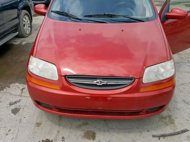 KL1TD56666B551855 - 2006 CHEVROLET AVEO BASE RED photo 7