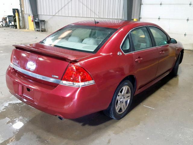 2G1WC57M391116617 - 2009 CHEVROLET IMPALA 2LT MAROON photo 4