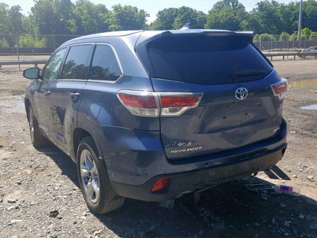 5TDDCRFH2FS010173 - 2015 TOYOTA HIGHLANDER BLUE photo 3