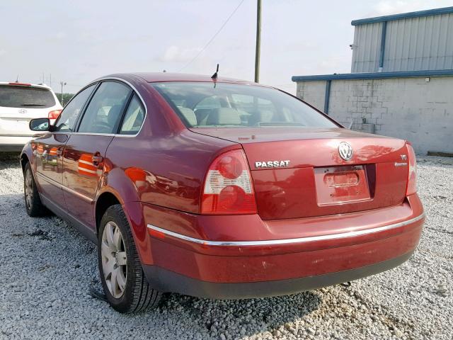 WVWTH63B13P348441 - 2003 VOLKSWAGEN PASSAT GLX 栗色 照片 3