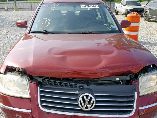 WVWTH63B13P348441 - 2003 VOLKSWAGEN PASSAT GLX MAROON photo 7