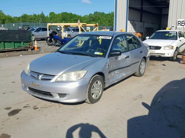 2HGES16335H540938 - 2005 HONDA CIVIC DX V SILVER photo 2