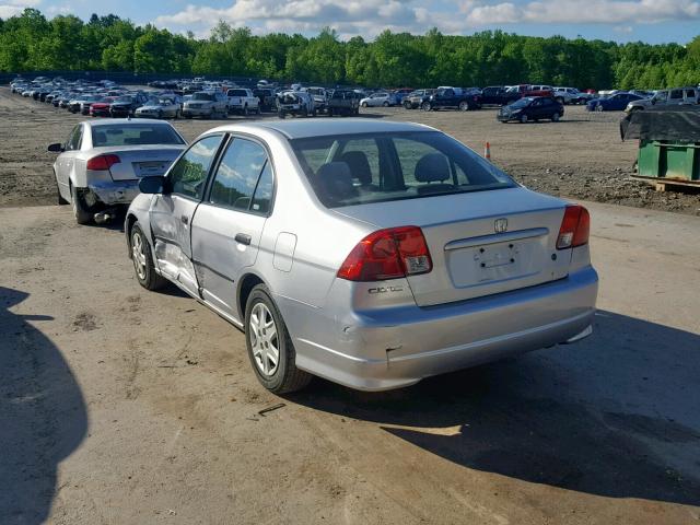 2HGES16335H540938 - 2005 HONDA CIVIC DX V SILVER photo 3