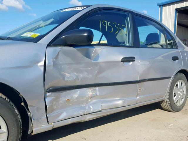 2HGES16335H540938 - 2005 HONDA CIVIC DX V SILVER photo 9