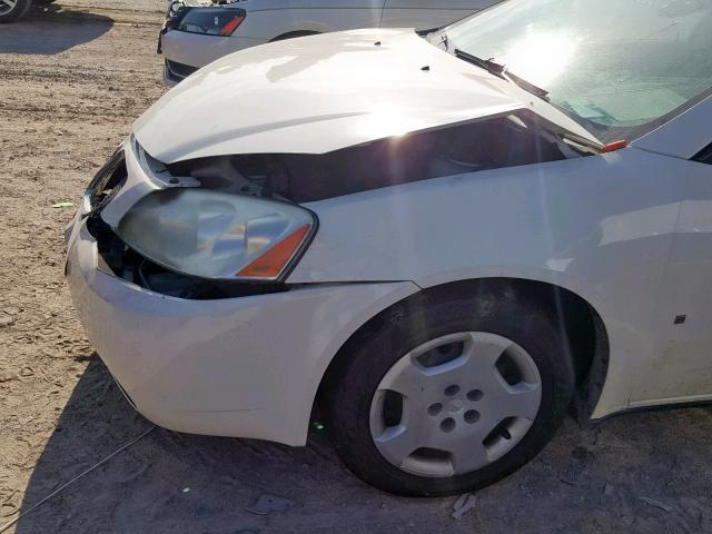 1G2ZF57B184261009 - 2008 PONTIAC G6 VALUE L WHITE photo 9