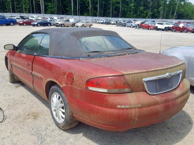 1C3EL55U31N660161 - 2001 CHRYSLER SEBRING LX BURGUNDY photo 3