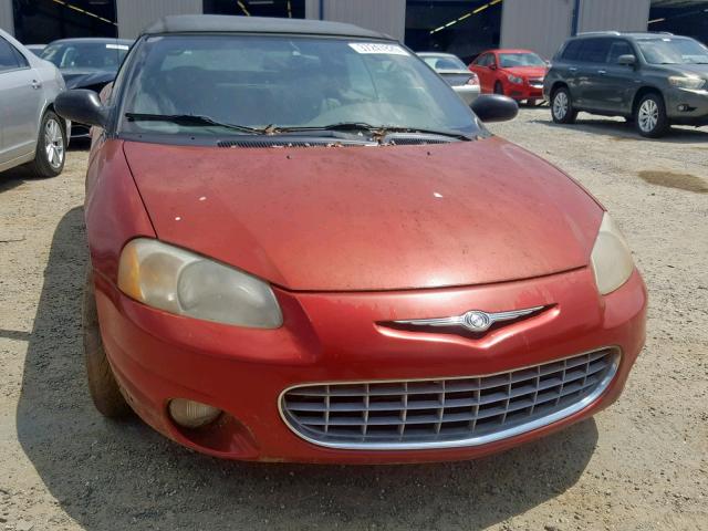 1C3EL55U31N660161 - 2001 CHRYSLER SEBRING LX BURGUNDY photo 9