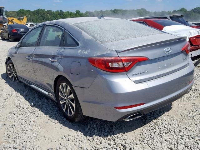 5NPE34AF9HH501815 - 2017 HYUNDAI SONATA SPO SILVER photo 3