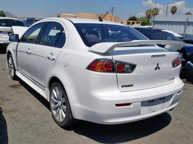 JA32U8FW6AU019314 - 2010 MITSUBISHI LANCER GTS WHITE photo 3