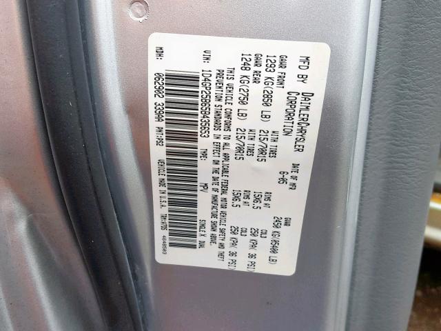 1D4GP25B65B435653 - 2005 DODGE CARAVAN SE SILVER photo 10