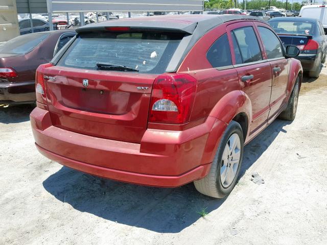 1B3HB48B57D239378 - 2007 DODGE CALIBER SX RED photo 4