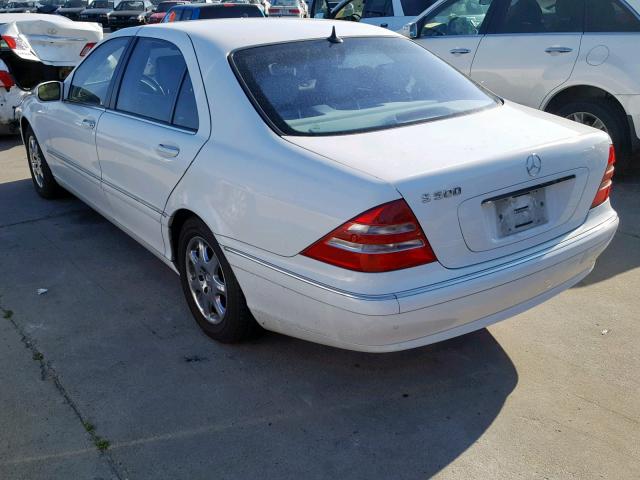 WDBNG75JX2A283336 - 2002 MERCEDES-BENZ S 500 WHITE photo 3