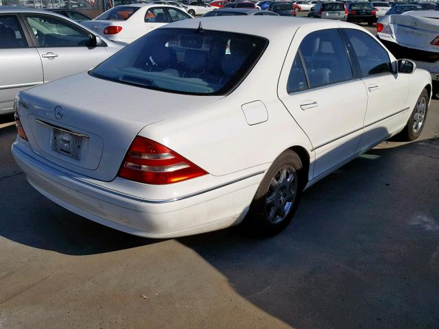 WDBNG75JX2A283336 - 2002 MERCEDES-BENZ S 500 WHITE photo 4