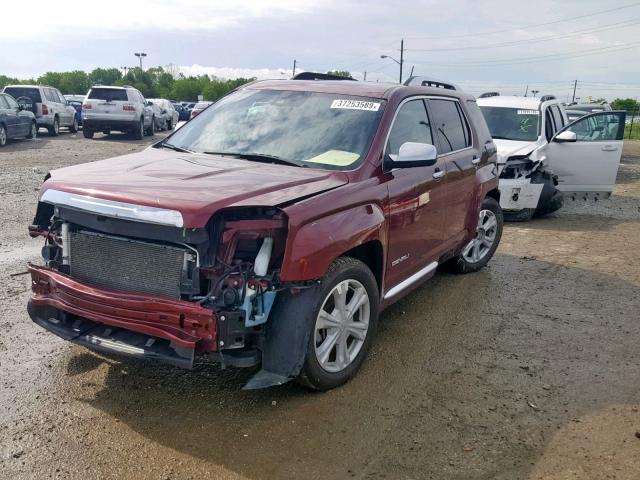 2GKFLVEKXG6215853 - 2016 GMC TERRAIN DE BURGUNDY photo 2