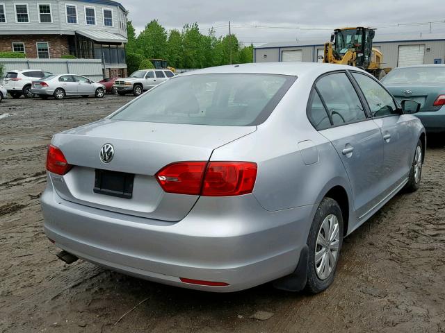 3VW2K7AJ9CM358148 - 2012 VOLKSWAGEN JETTA BASE SILVER photo 4