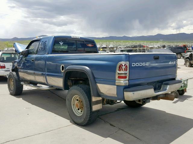 3B7KF23C82M293459 - 2002 DODGE RAM 2500 BLUE photo 3