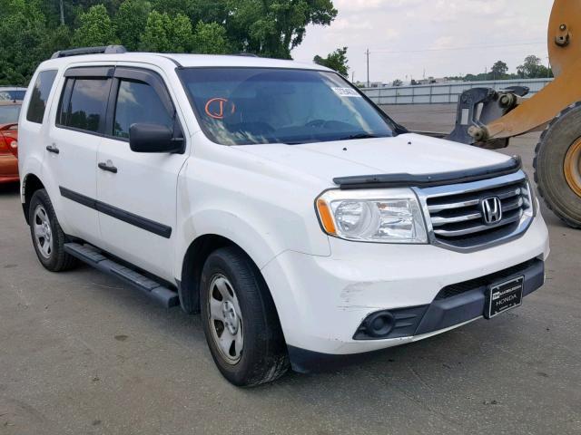 5FNYF3H23CB029667 - 2012 HONDA PILOT LX WHITE photo 1