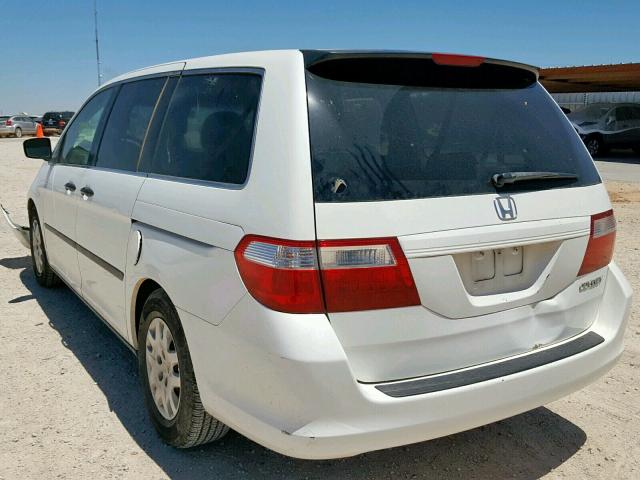 5FNRL38275B096000 - 2005 HONDA ODYSSEY LX WHITE photo 3