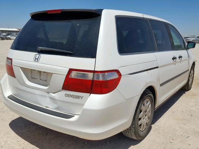 5FNRL38275B096000 - 2005 HONDA ODYSSEY LX WHITE photo 4