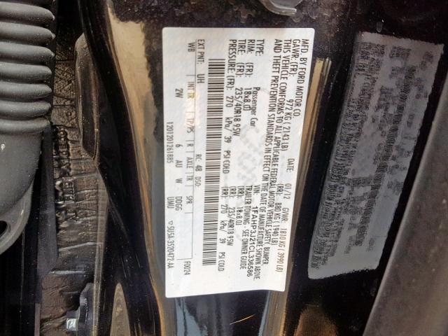 1FAHP3J21CL336586 - 2012 FORD FOCUS TITA BLACK photo 10