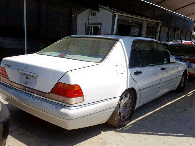 WDBGA51E4SA223625 - 1995 MERCEDES-BENZ S 500 WHITE photo 4