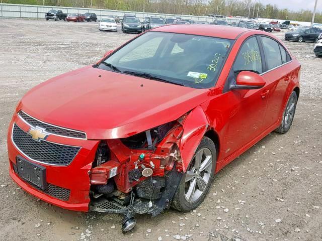 1G1PE5SB3D7233632 - 2013 CHEVROLET CRUZE LT RED photo 2