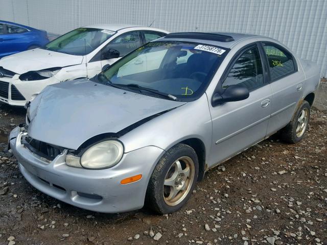 1B3ES46C12D501386 - 2002 DODGE NEON SE SILVER photo 2