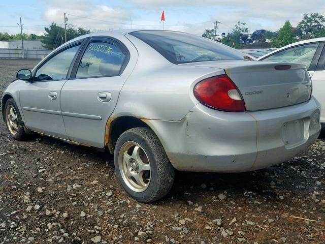 1B3ES46C12D501386 - 2002 DODGE NEON SE SILVER photo 3