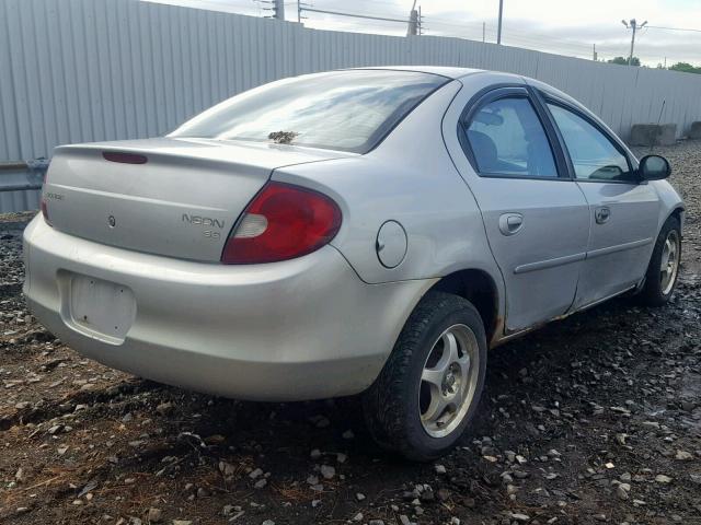 1B3ES46C12D501386 - 2002 DODGE NEON SE SILVER photo 4