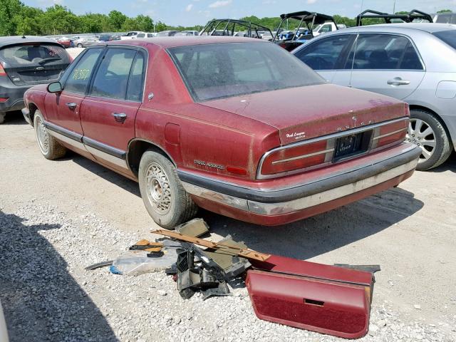 1G4CW53L2M1651768 - 1991 BUICK PARK AVENU MAROON photo 3