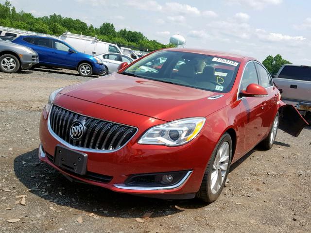 2G4GK5EX8F9176557 - 2015 BUICK REGAL RED photo 2