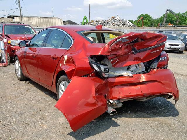 2G4GK5EX8F9176557 - 2015 BUICK REGAL RED photo 3