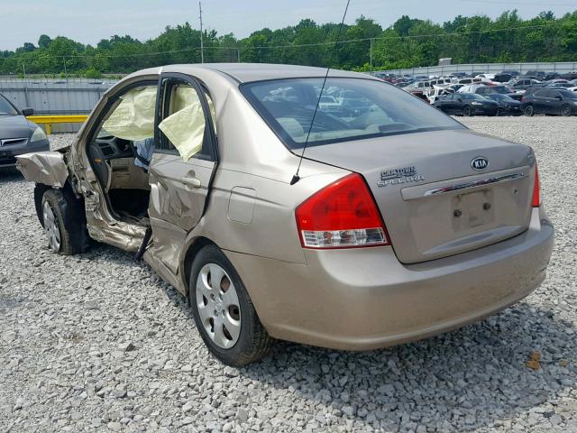 KNAFE221695591090 - 2009 KIA SPECTRA EX BROWN photo 3