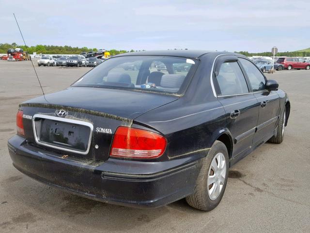 KMHWF25S94A976420 - 2004 HYUNDAI SONATA GL BLACK photo 4