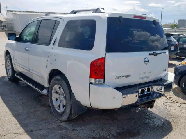 5N1AA08B05N720864 - 2005 NISSAN ARMADA SE WHITE photo 3