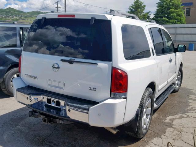 5N1AA08B05N720864 - 2005 NISSAN ARMADA SE WHITE photo 4