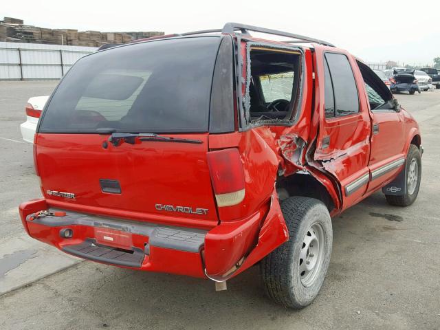 1GNDT13W312222978 - 2001 CHEVROLET BLAZER RED photo 4