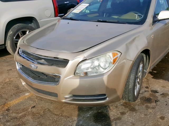 1G1ZH57BX8F166449 - 2008 CHEVROLET MALIBU 1LT ოქროსფერი ფოტო 9
