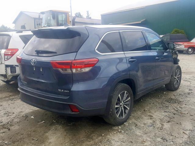 5TDJZRFH8JS859203 - 2018 TOYOTA HIGHLANDER BLUE photo 4